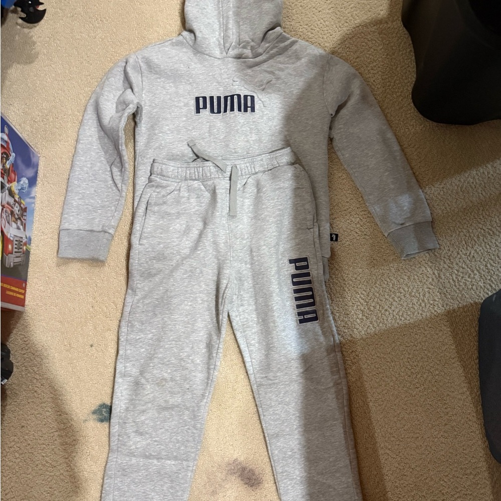 PUMA Kids Light Gray Sweatpants Set